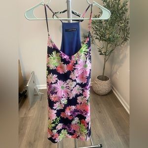Floral Tank Dress with Adjustable Straps and Pockets